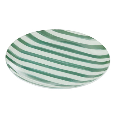 Emporium Large Lulu Glass Plate Green Stripe